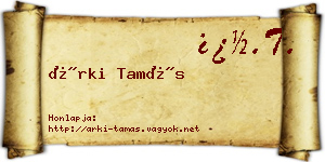Árki Tamás névjegykártya