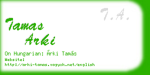 tamas arki business card